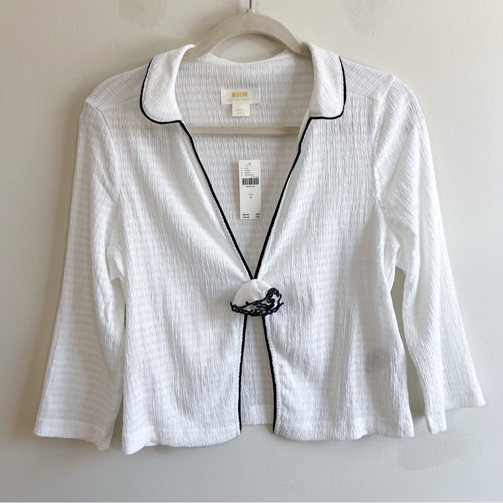 NWT Anthropologie Maeve Rosette Collared Top